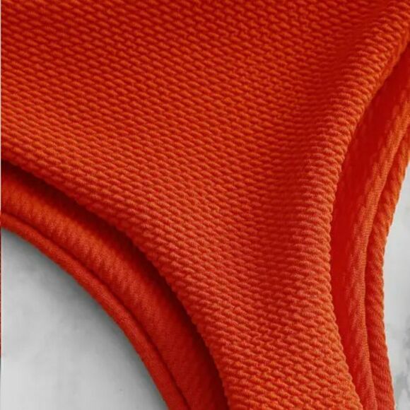 Women's Low Waist Padded Scoop Bikini Set Tangerine - Picture 12 of 13